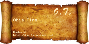 Obis Tina névjegykártya